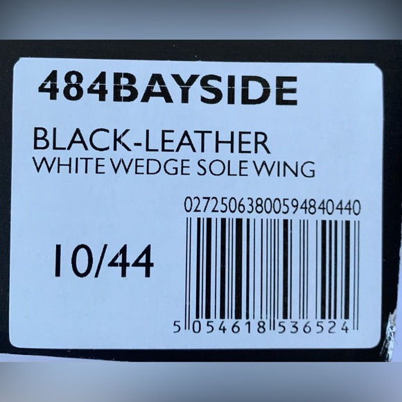 NEW Dune Mens 10 US BAYSIDE BLACK LEATHER WINGTIP WHITE WEDGE SOLE UK 44 - Picture 11 of 11